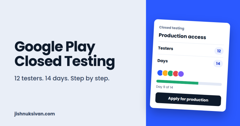 Google Play closed testing requirement: 12 testers for 14 days